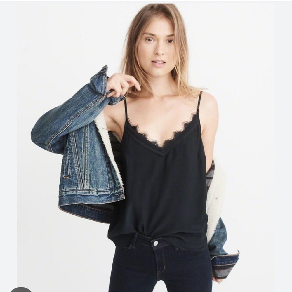 Abercrombie & Fitch Lace Trim Tank Top